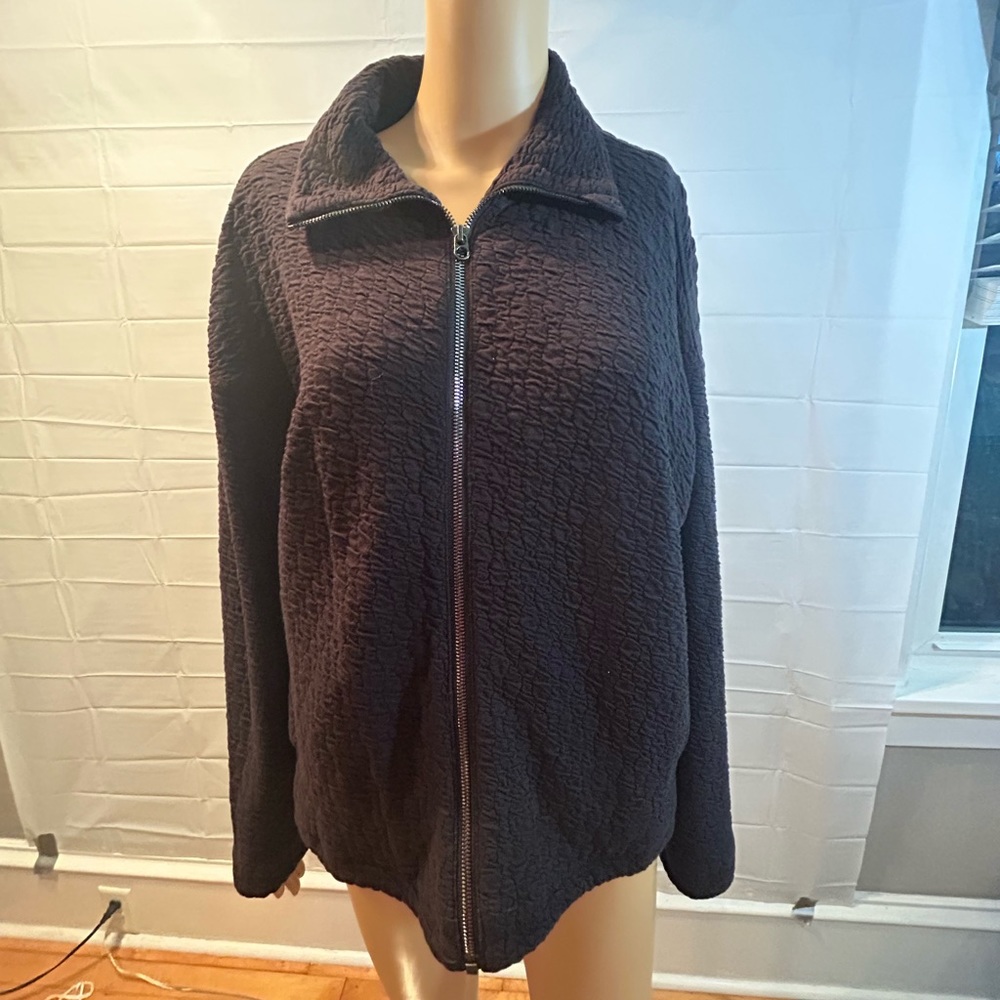 Lululemon Athletica Women’s Size 8 Black Ruched/Textured Full Zip Jacket